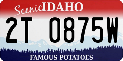 ID license plate 2T0875W