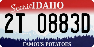 ID license plate 2T0883D