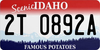 ID license plate 2T0892A