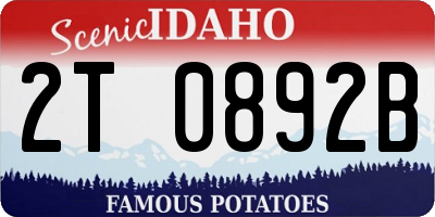 ID license plate 2T0892B