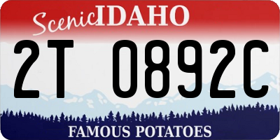 ID license plate 2T0892C