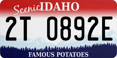 ID license plate 2T0892E