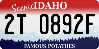 ID license plate 2T0892F