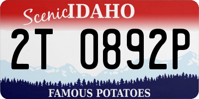 ID license plate 2T0892P