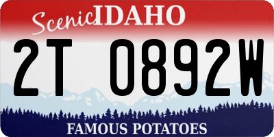 ID license plate 2T0892W
