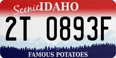 ID license plate 2T0893F