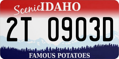 ID license plate 2T0903D