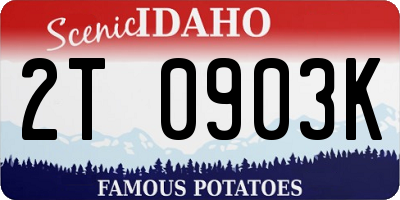ID license plate 2T0903K