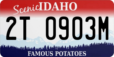 ID license plate 2T0903M