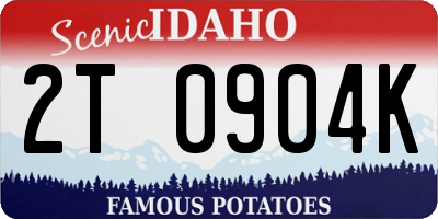 ID license plate 2T0904K