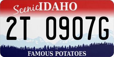 ID license plate 2T0907G