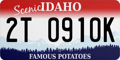 ID license plate 2T0910K