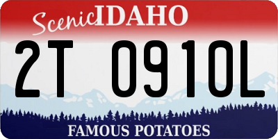 ID license plate 2T0910L