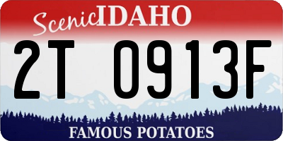 ID license plate 2T0913F