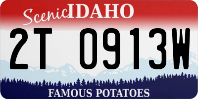 ID license plate 2T0913W