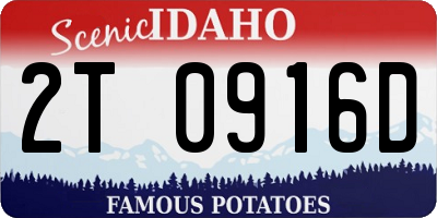 ID license plate 2T0916D