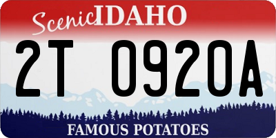 ID license plate 2T0920A