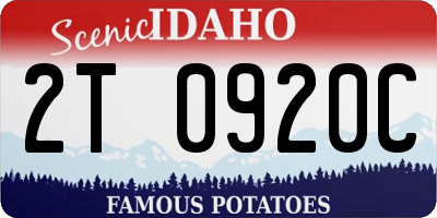 ID license plate 2T0920C