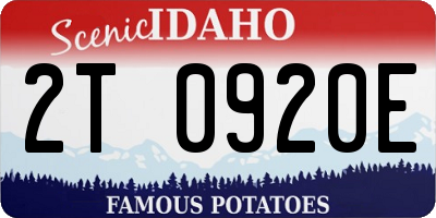 ID license plate 2T0920E