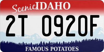 ID license plate 2T0920F