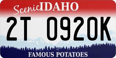 ID license plate 2T0920K
