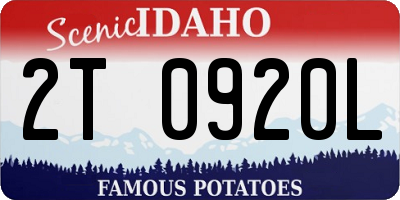 ID license plate 2T0920L