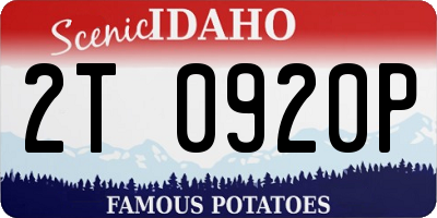ID license plate 2T0920P