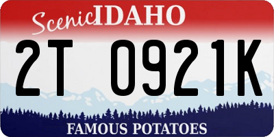 ID license plate 2T0921K