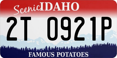 ID license plate 2T0921P