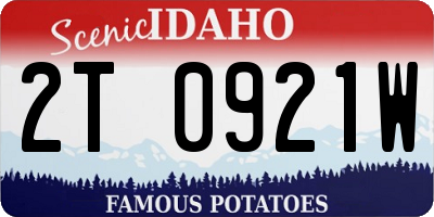 ID license plate 2T0921W