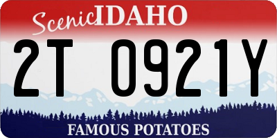 ID license plate 2T0921Y
