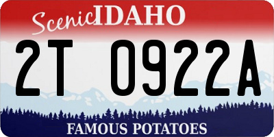 ID license plate 2T0922A