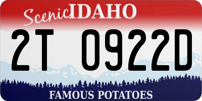 ID license plate 2T0922D