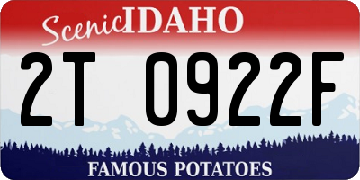ID license plate 2T0922F