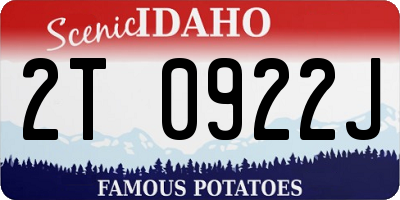 ID license plate 2T0922J