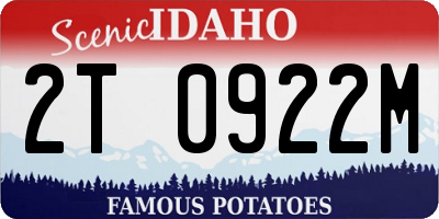 ID license plate 2T0922M