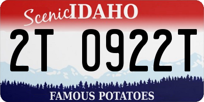 ID license plate 2T0922T