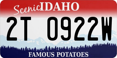 ID license plate 2T0922W