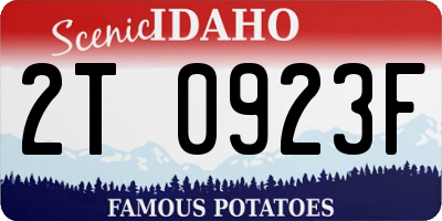 ID license plate 2T0923F