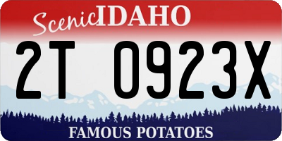 ID license plate 2T0923X