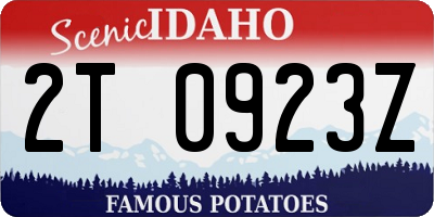 ID license plate 2T0923Z
