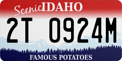 ID license plate 2T0924M