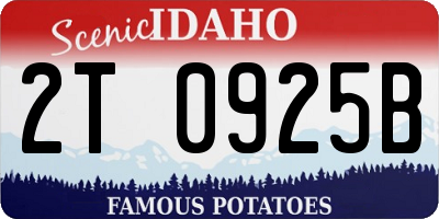 ID license plate 2T0925B