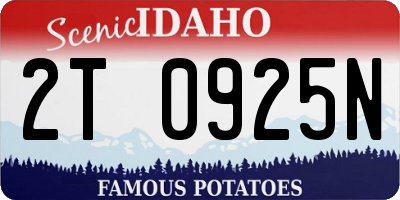 ID license plate 2T0925N