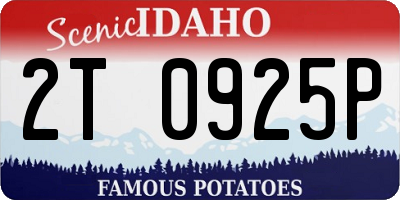 ID license plate 2T0925P