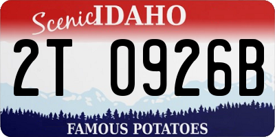 ID license plate 2T0926B
