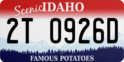 ID license plate 2T0926D