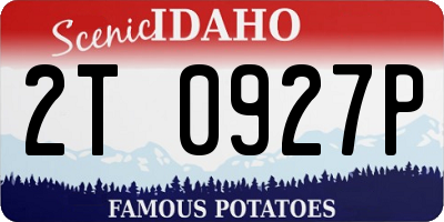 ID license plate 2T0927P