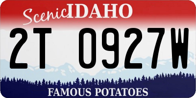 ID license plate 2T0927W