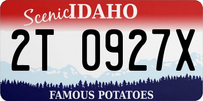 ID license plate 2T0927X